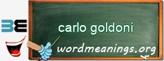 WordMeaning blackboard for carlo goldoni